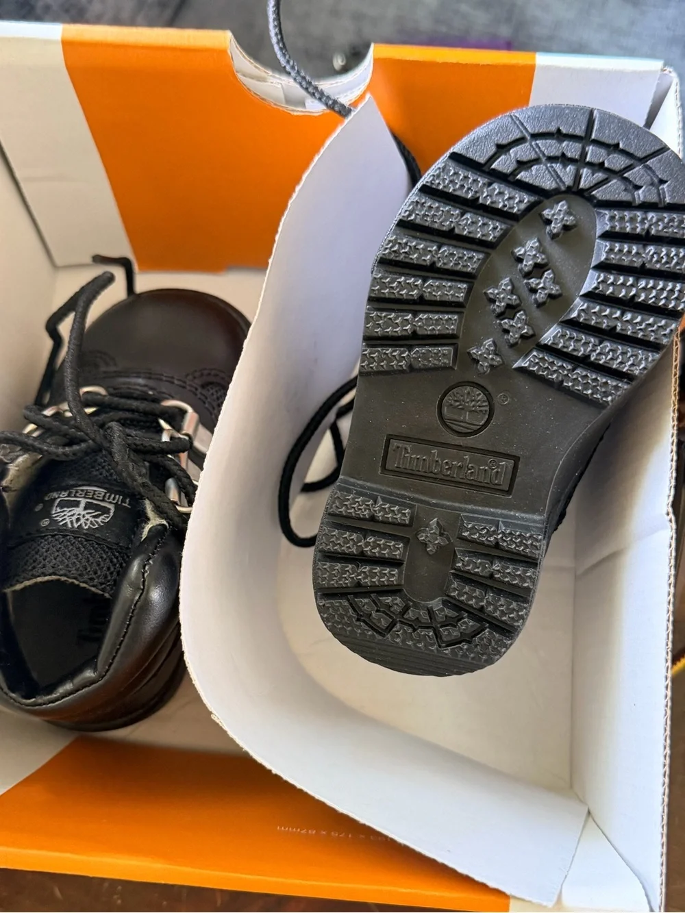 Timberland Kids Black Leather & Mesh Ankle Boot